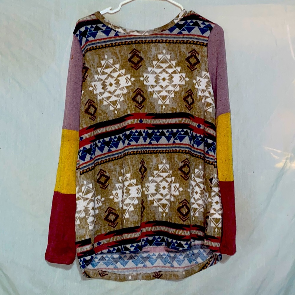 Female Indian print cute shirt